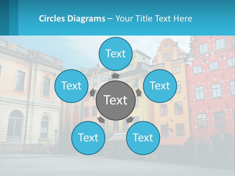 A Group Of Buildings With A Sky Background PowerPoint Template