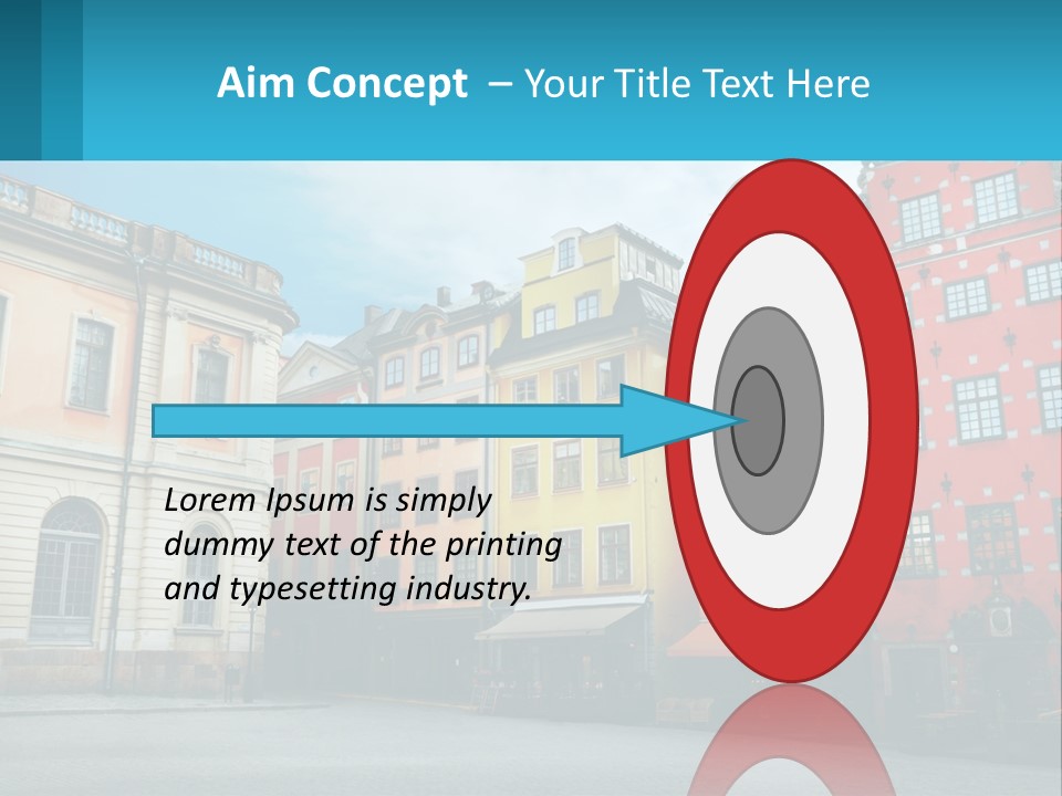 A Group Of Buildings With A Sky Background PowerPoint Template