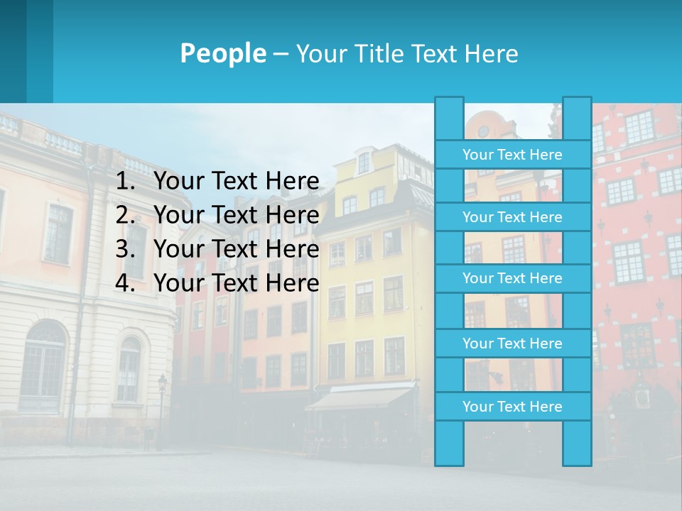 A Group Of Buildings With A Sky Background PowerPoint Template