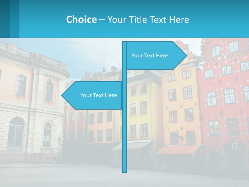 A Group Of Buildings With A Sky Background PowerPoint Template