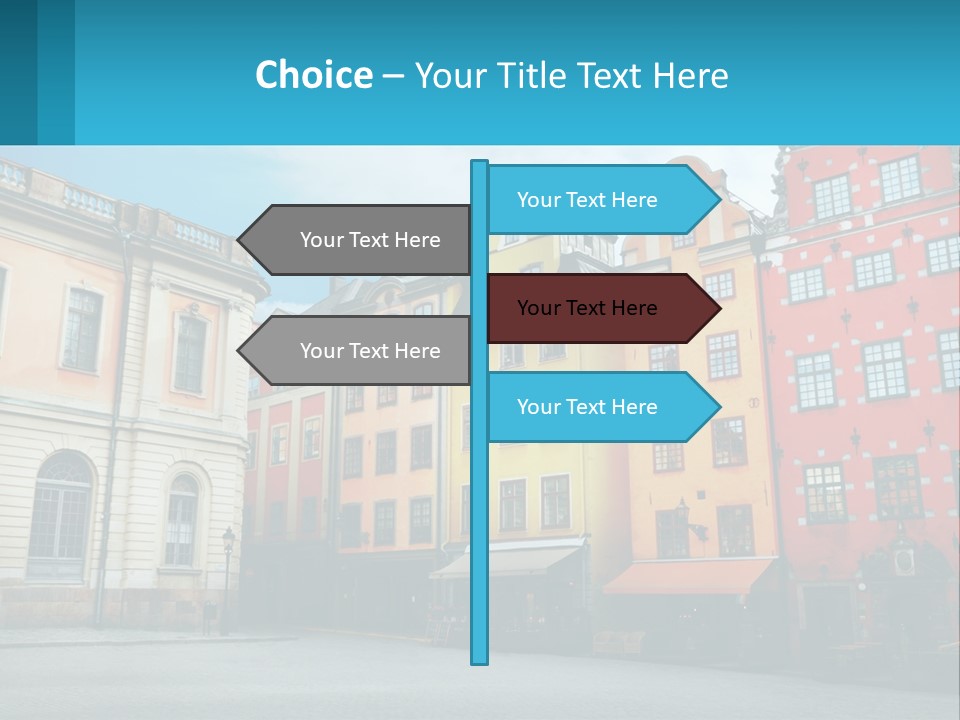 A Group Of Buildings With A Sky Background PowerPoint Template