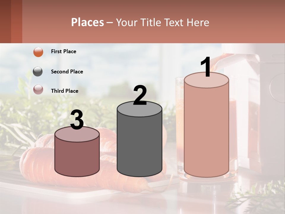 A Glass Of Juice Next To Carrots On A Table PowerPoint Template