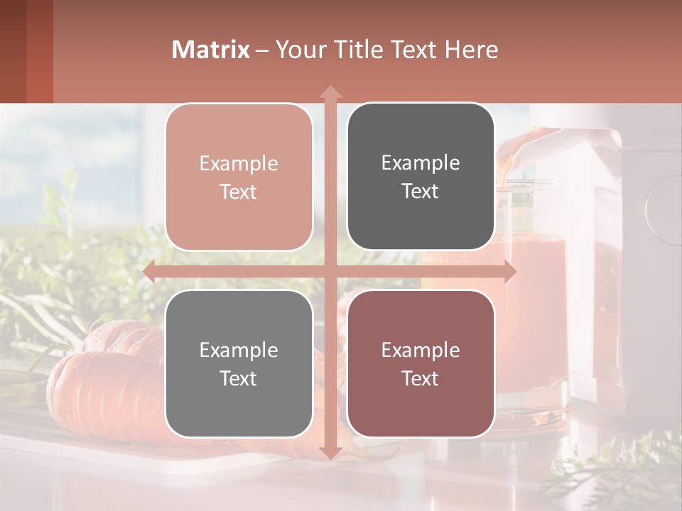 A Glass Of Juice Next To Carrots On A Table PowerPoint Template