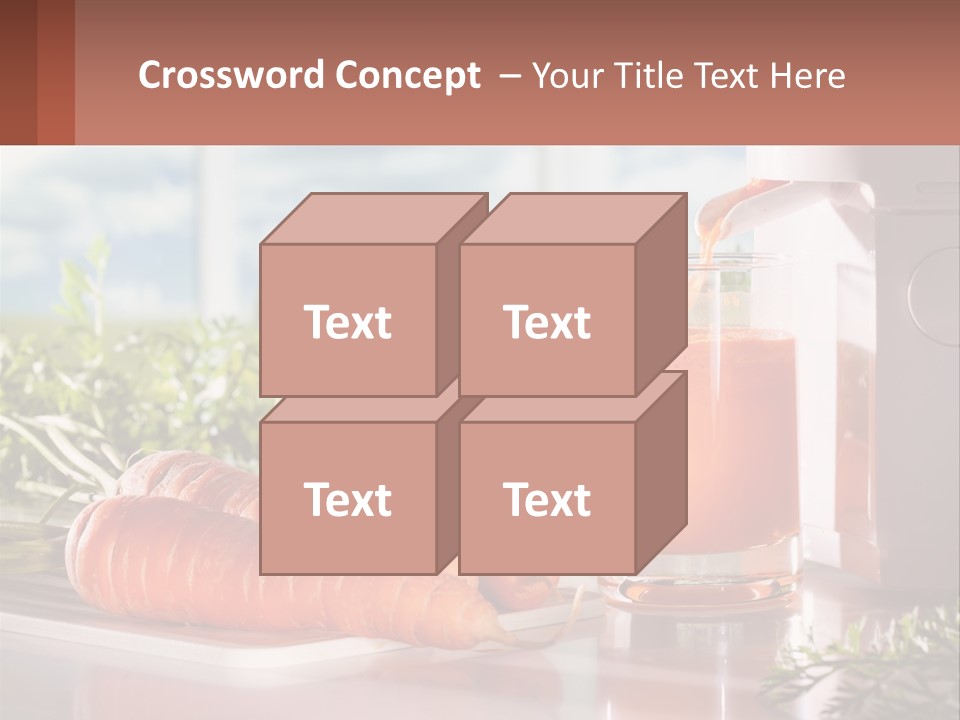A Glass Of Juice Next To Carrots On A Table PowerPoint Template