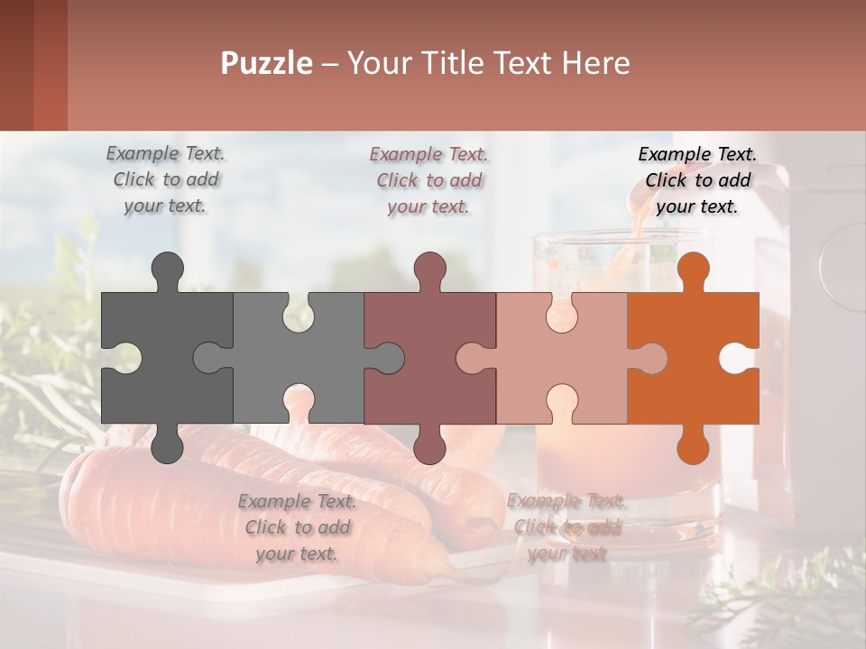 A Glass Of Juice Next To Carrots On A Table PowerPoint Template