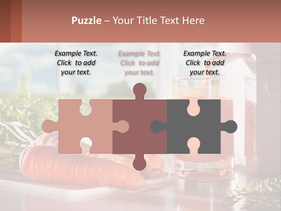 A Glass Of Juice Next To Carrots On A Table PowerPoint Template