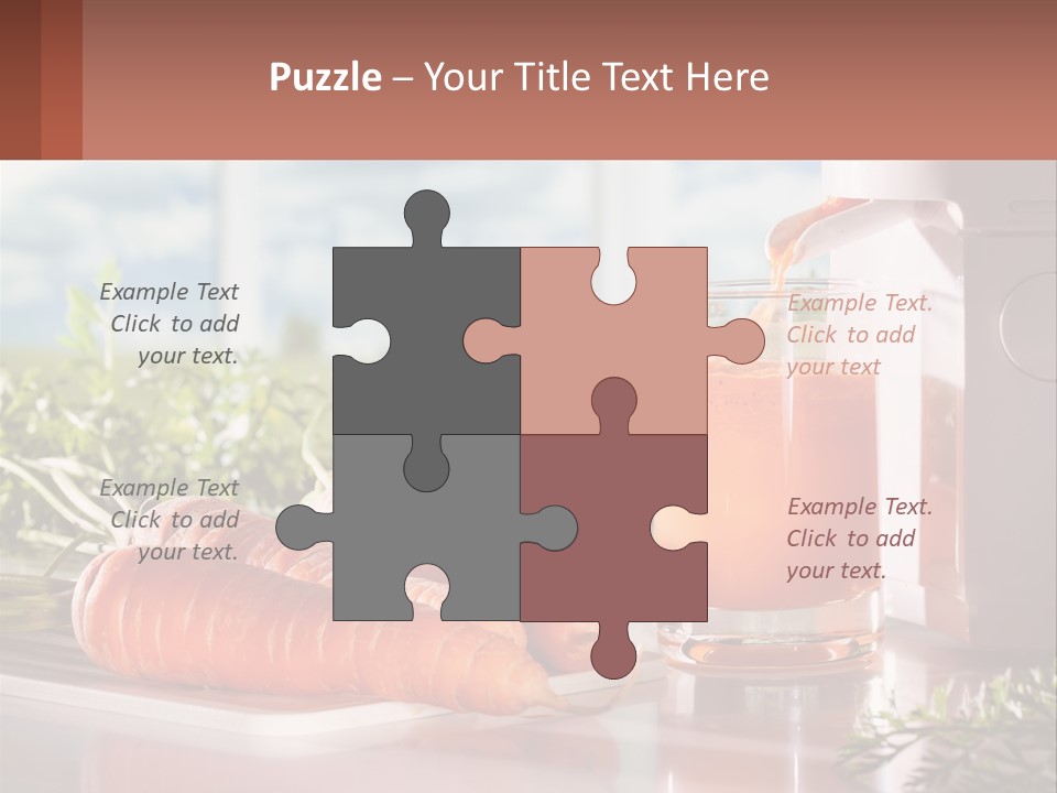 A Glass Of Juice Next To Carrots On A Table PowerPoint Template