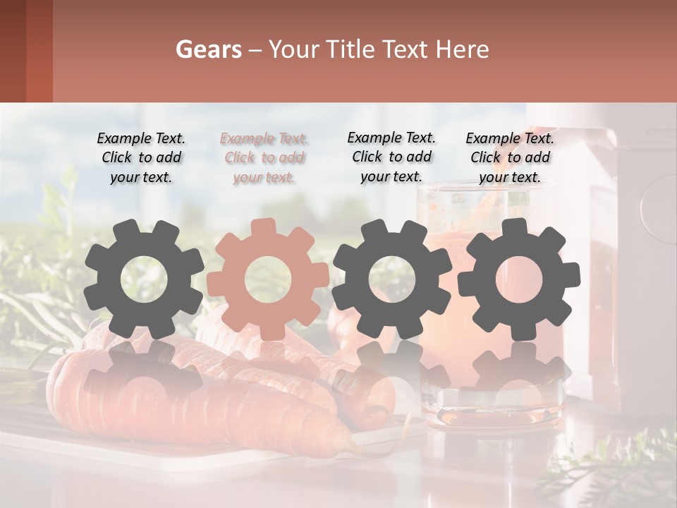 A Glass Of Juice Next To Carrots On A Table PowerPoint Template