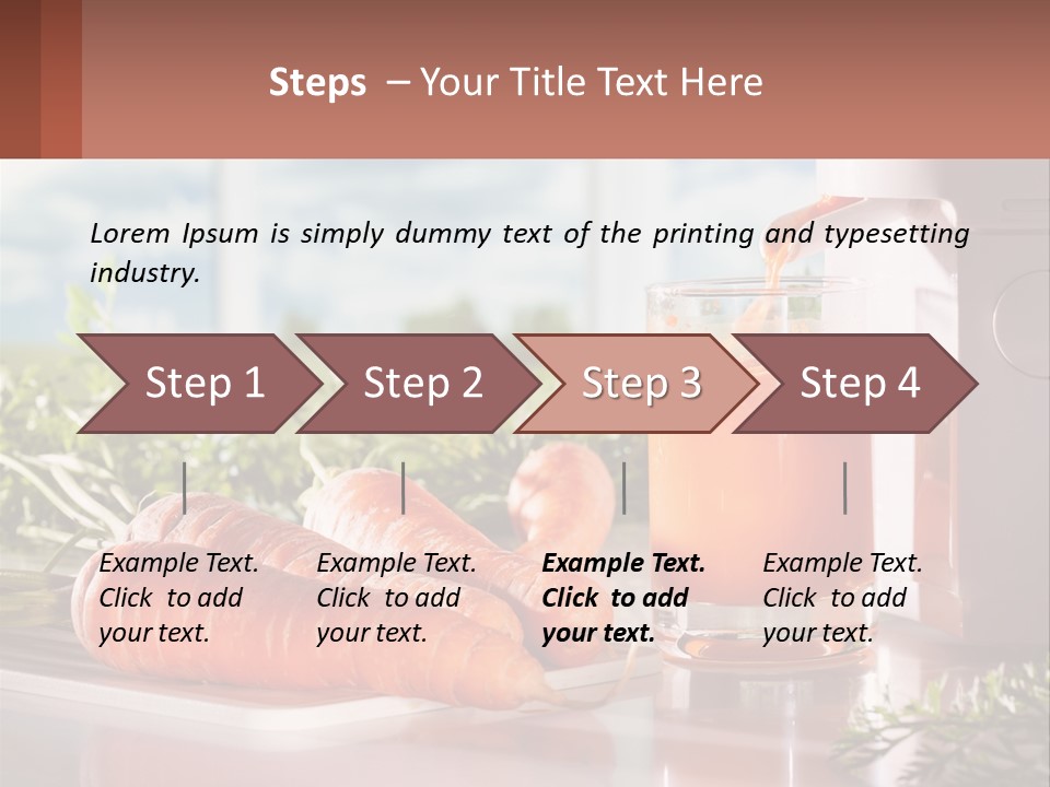 A Glass Of Juice Next To Carrots On A Table PowerPoint Template