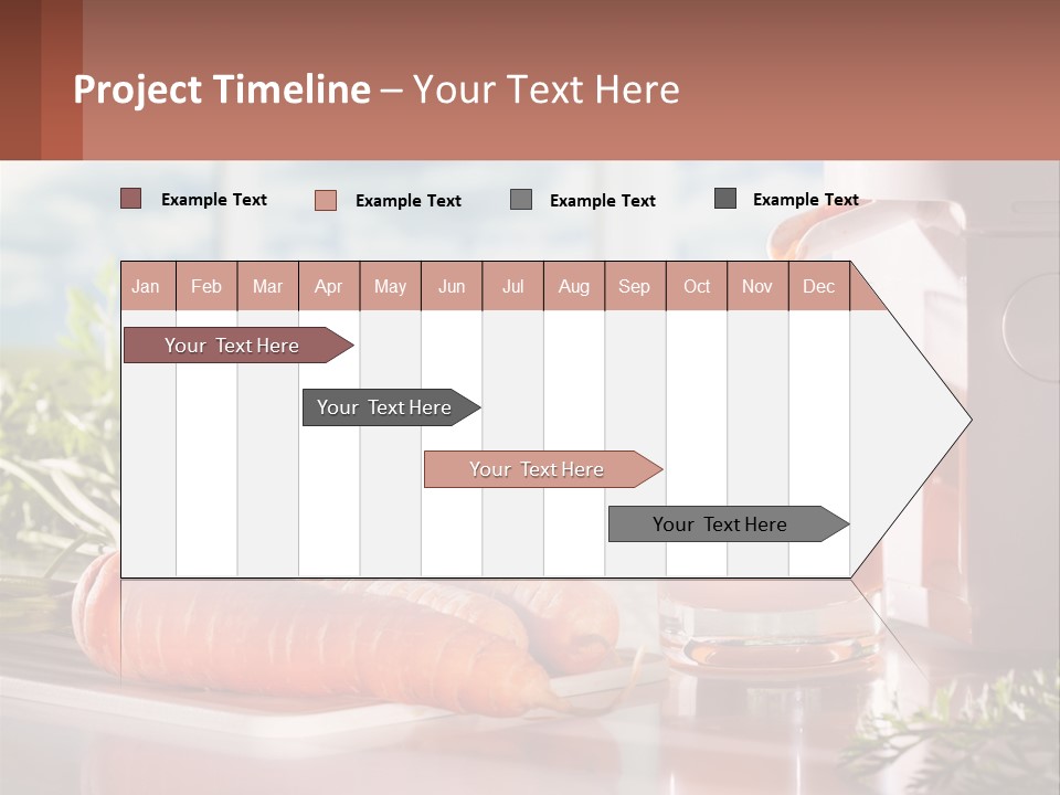 A Glass Of Juice Next To Carrots On A Table PowerPoint Template
