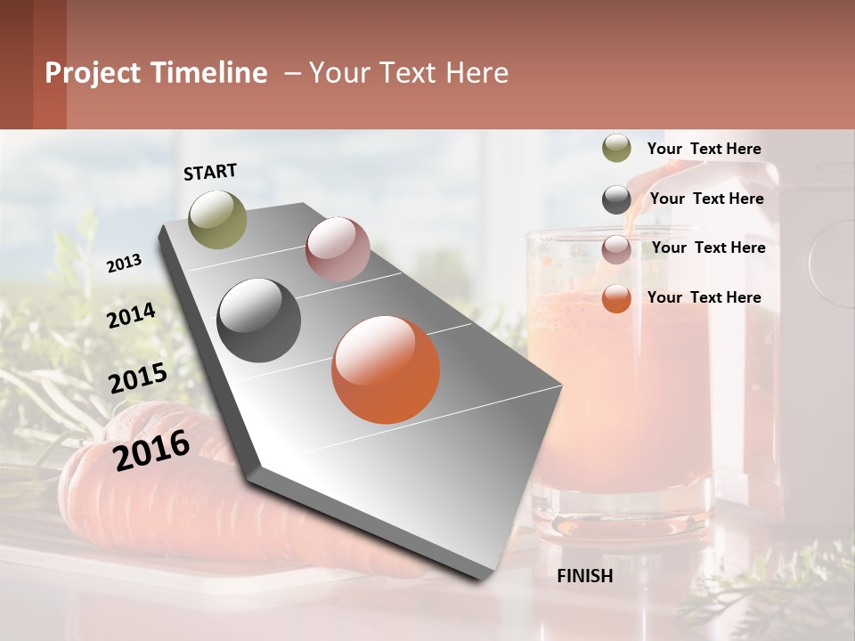 A Glass Of Juice Next To Carrots On A Table PowerPoint Template