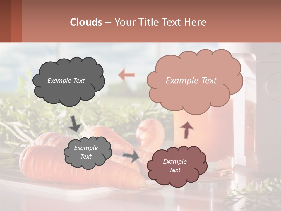 A Glass Of Juice Next To Carrots On A Table PowerPoint Template