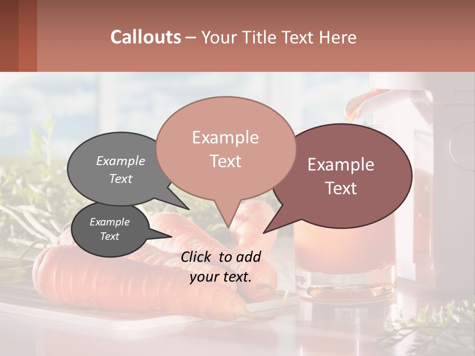 A Glass Of Juice Next To Carrots On A Table PowerPoint Template