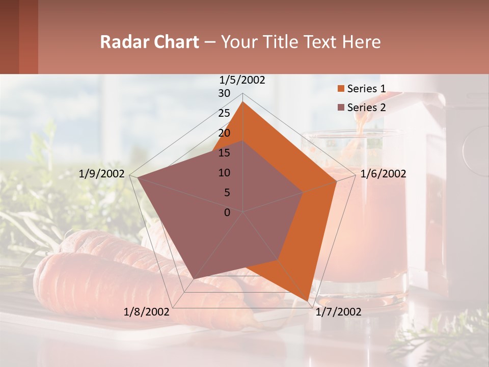 A Glass Of Juice Next To Carrots On A Table PowerPoint Template