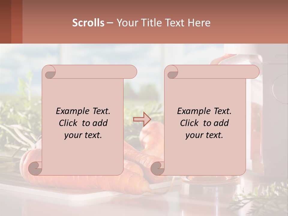 A Glass Of Juice Next To Carrots On A Table PowerPoint Template