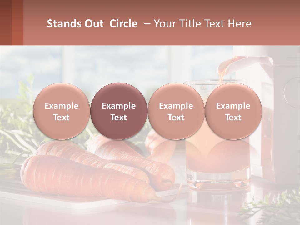 A Glass Of Juice Next To Carrots On A Table PowerPoint Template