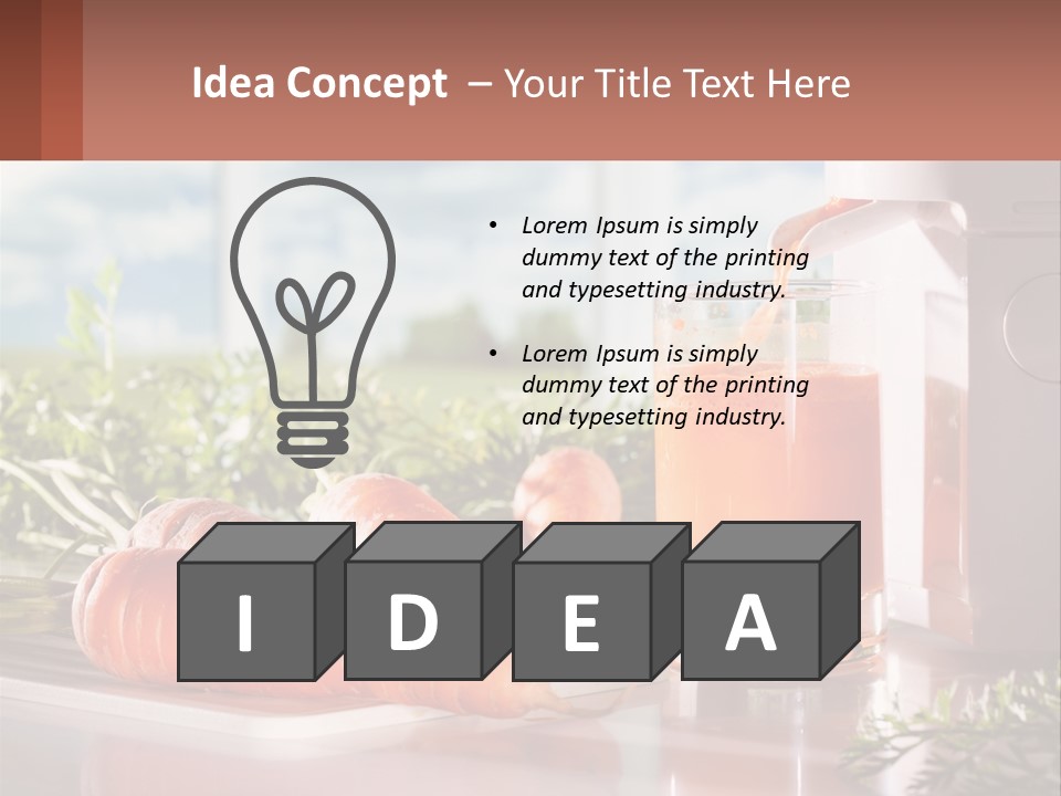 A Glass Of Juice Next To Carrots On A Table PowerPoint Template