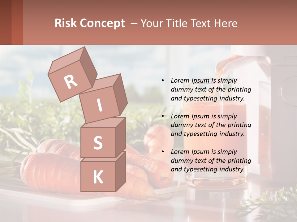 A Glass Of Juice Next To Carrots On A Table PowerPoint Template