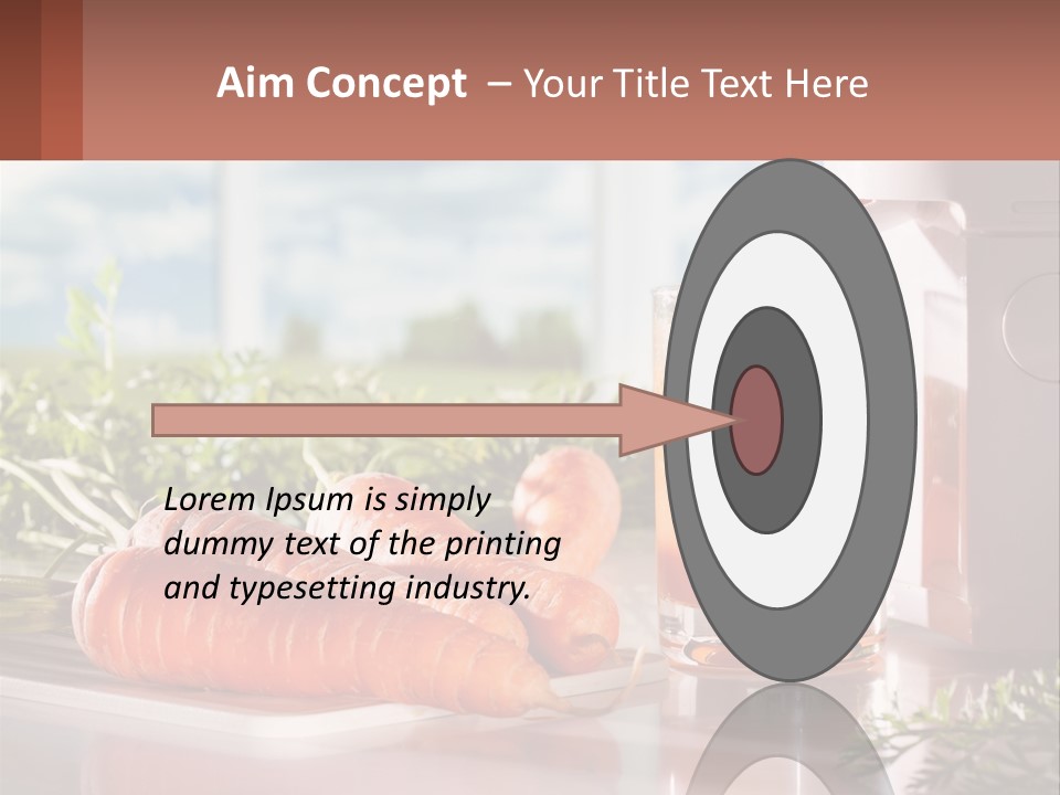 A Glass Of Juice Next To Carrots On A Table PowerPoint Template