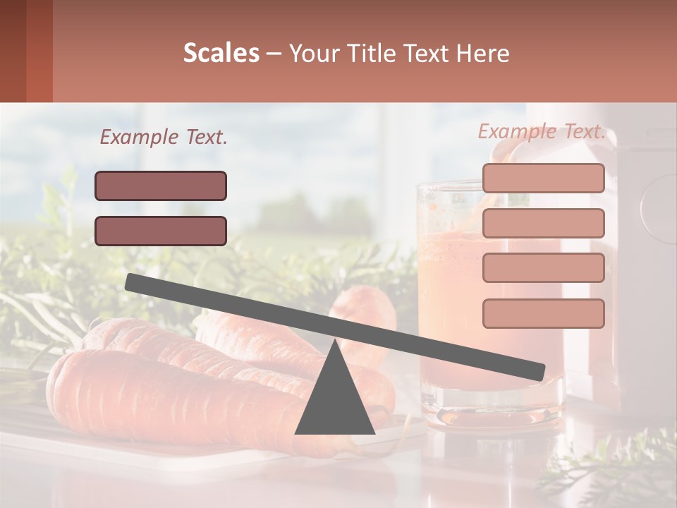 A Glass Of Juice Next To Carrots On A Table PowerPoint Template