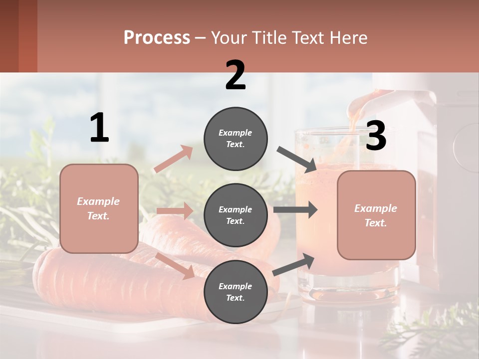 A Glass Of Juice Next To Carrots On A Table PowerPoint Template