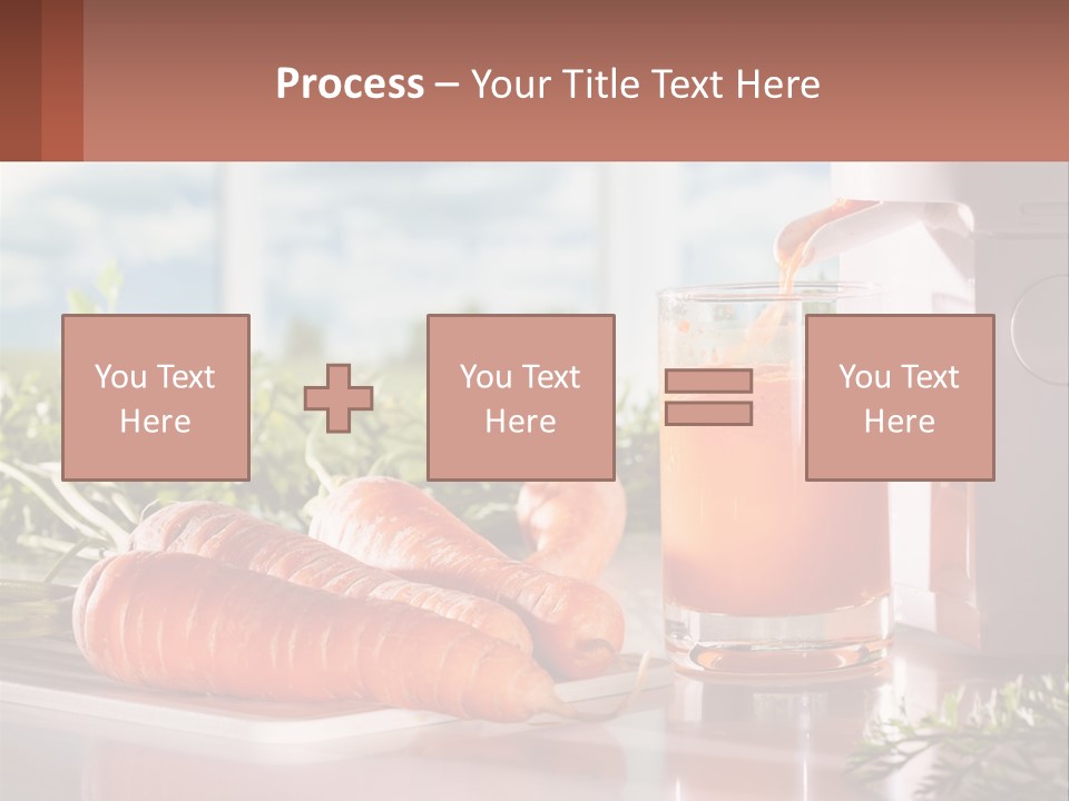 A Glass Of Juice Next To Carrots On A Table PowerPoint Template