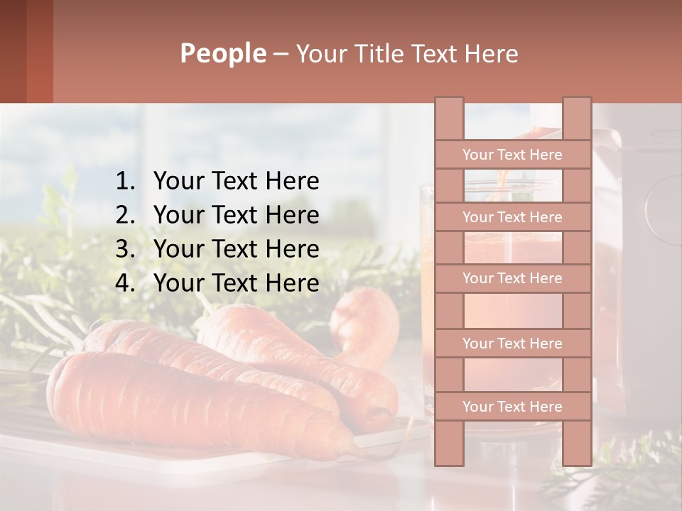 A Glass Of Juice Next To Carrots On A Table PowerPoint Template