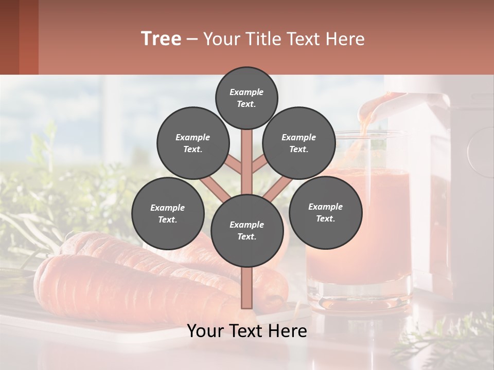 A Glass Of Juice Next To Carrots On A Table PowerPoint Template