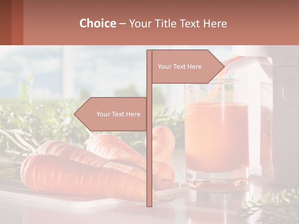 A Glass Of Juice Next To Carrots On A Table PowerPoint Template