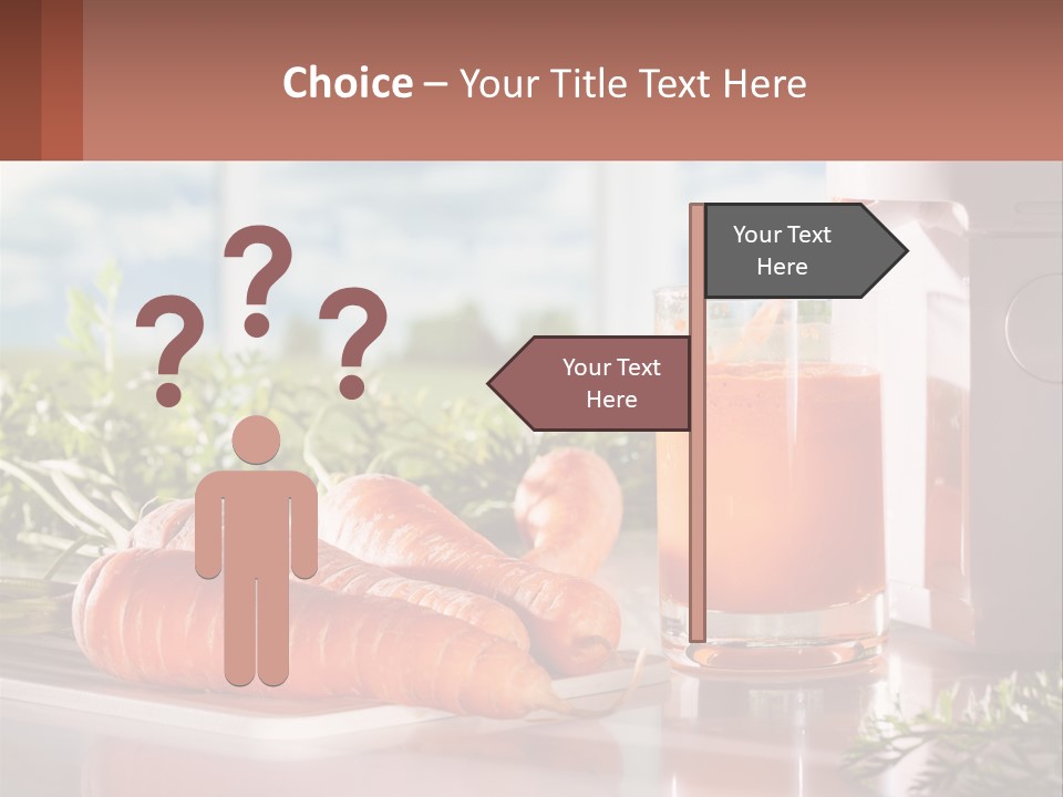 A Glass Of Juice Next To Carrots On A Table PowerPoint Template