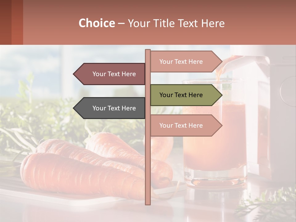 A Glass Of Juice Next To Carrots On A Table PowerPoint Template