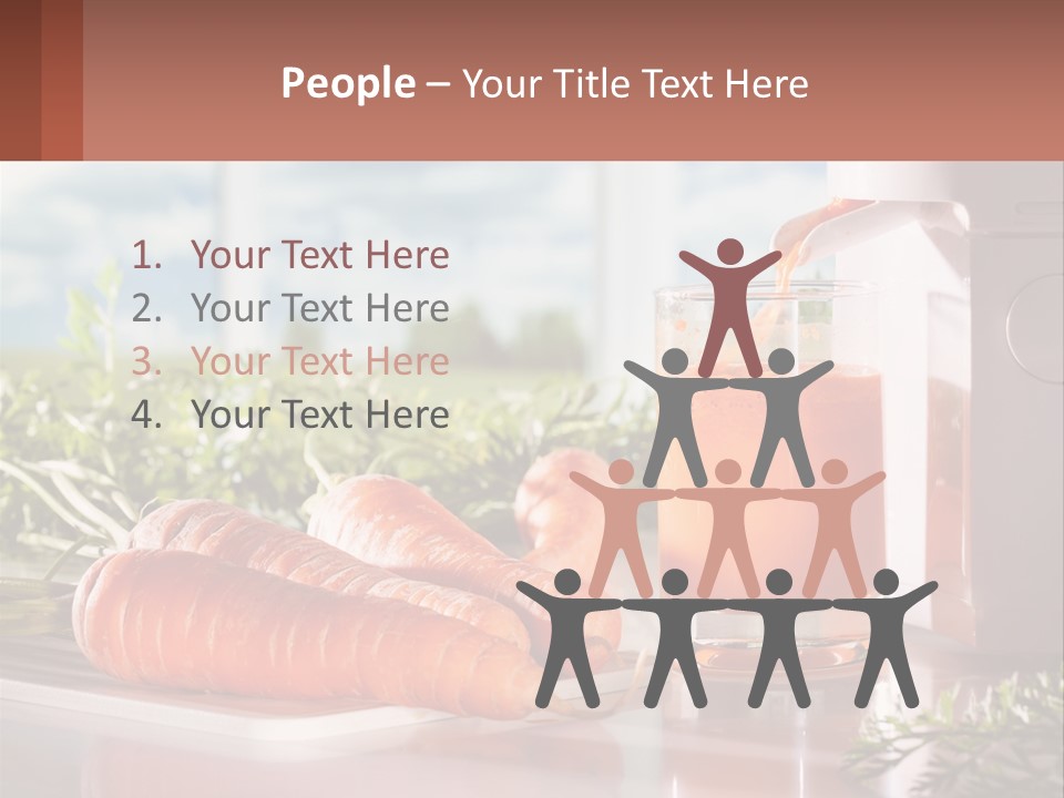 A Glass Of Juice Next To Carrots On A Table PowerPoint Template