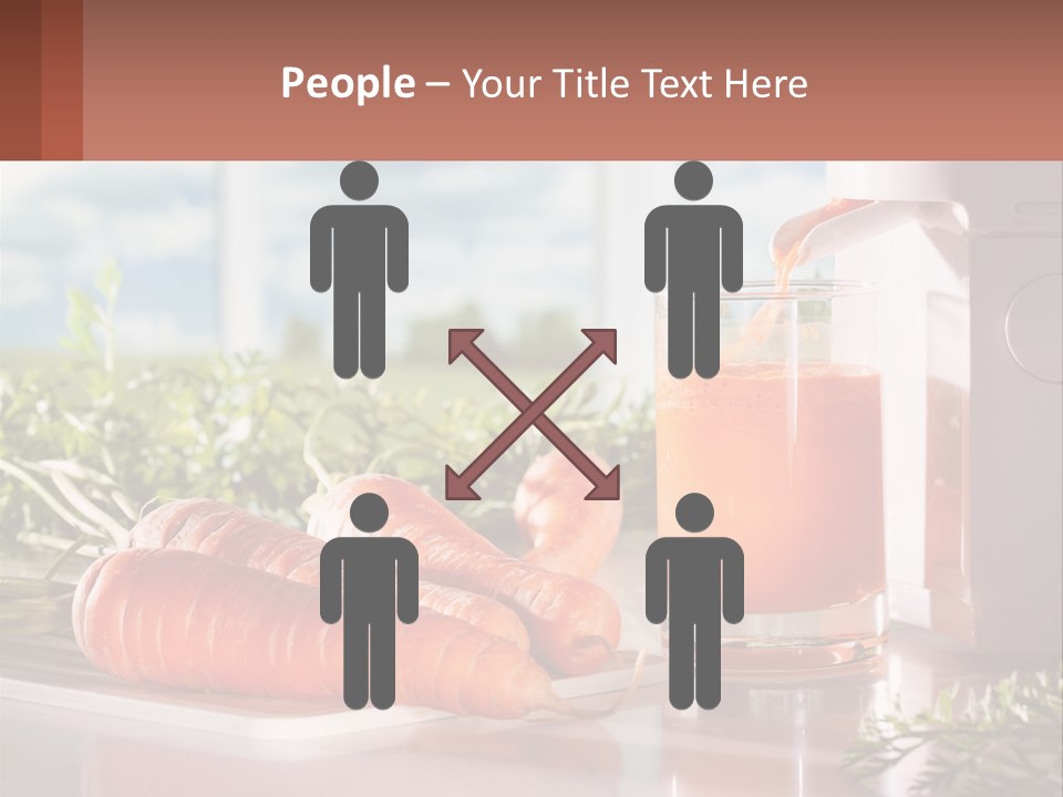 A Glass Of Juice Next To Carrots On A Table PowerPoint Template