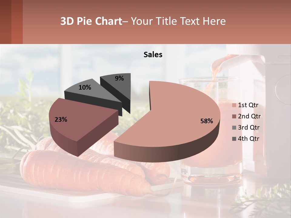A Glass Of Juice Next To Carrots On A Table PowerPoint Template