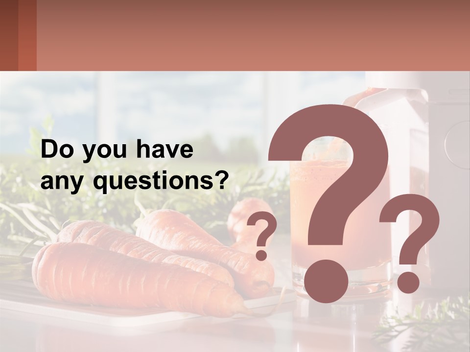 A Glass Of Juice Next To Carrots On A Table PowerPoint Template