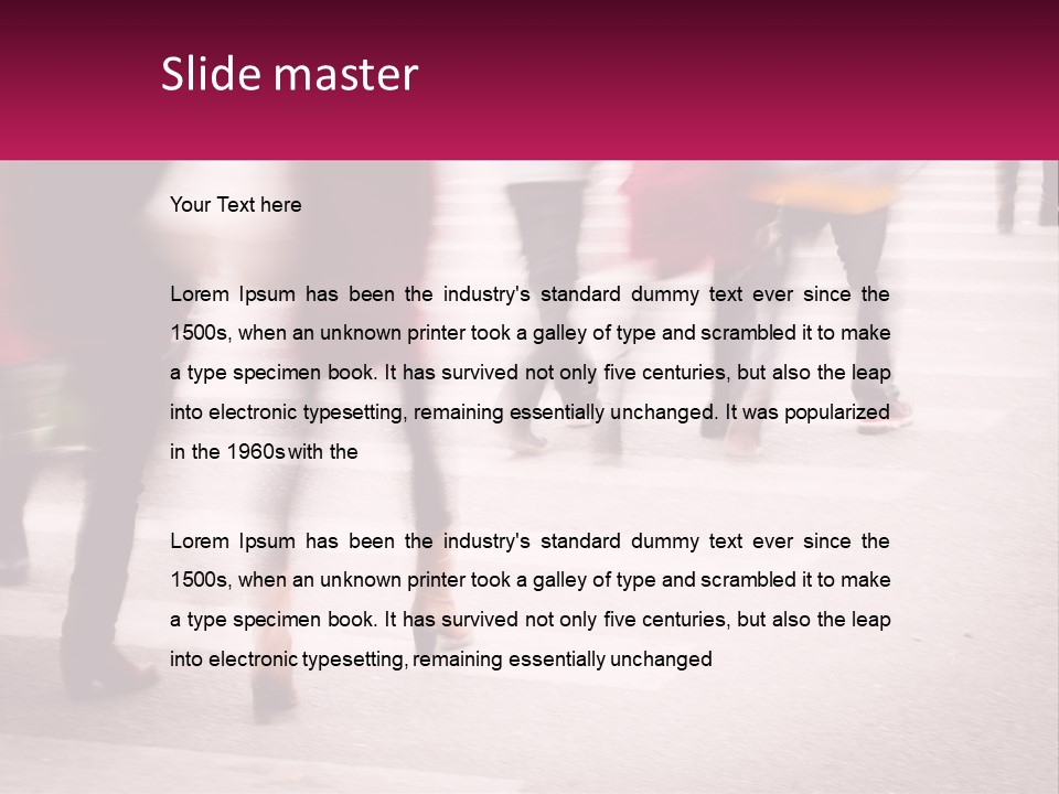 A Group Of People Walking Across A Street PowerPoint Template
