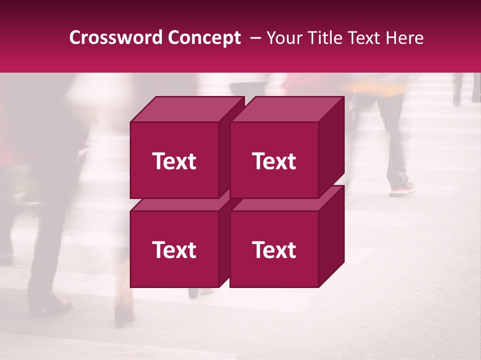 A Group Of People Walking Across A Street PowerPoint Template