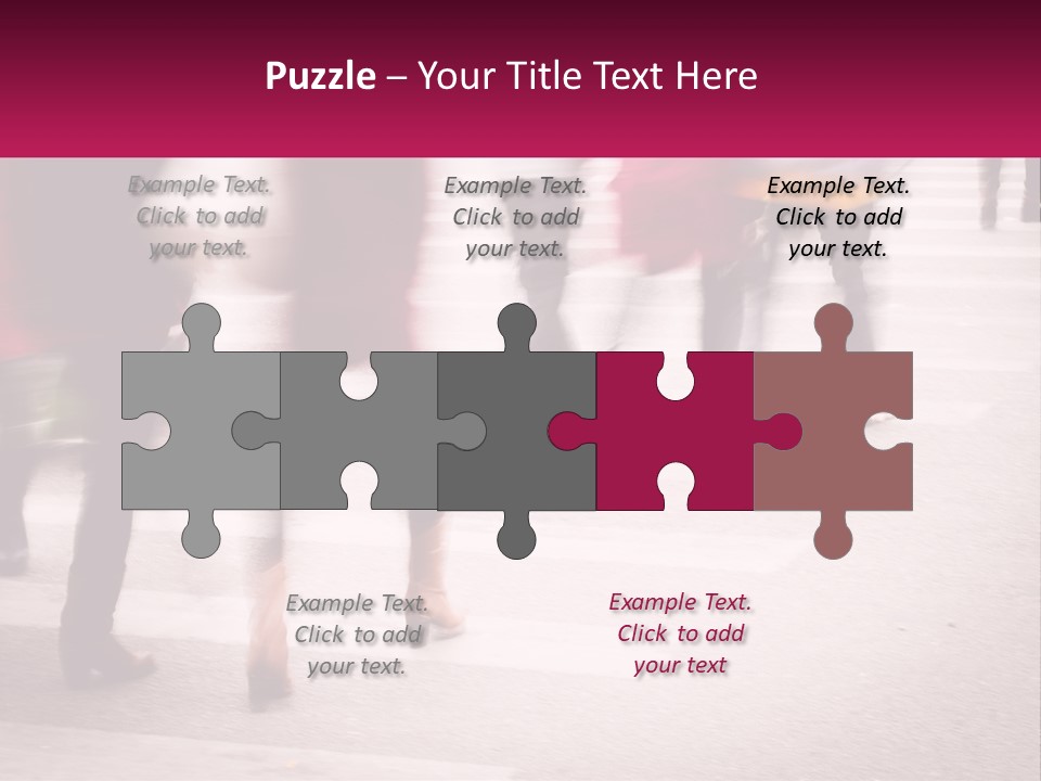 A Group Of People Walking Across A Street PowerPoint Template