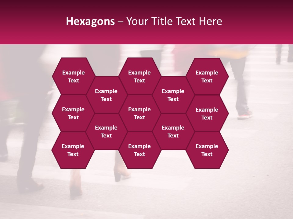 A Group Of People Walking Across A Street PowerPoint Template