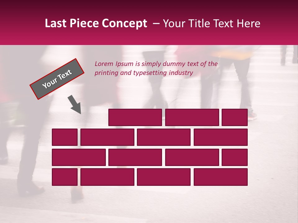 A Group Of People Walking Across A Street PowerPoint Template