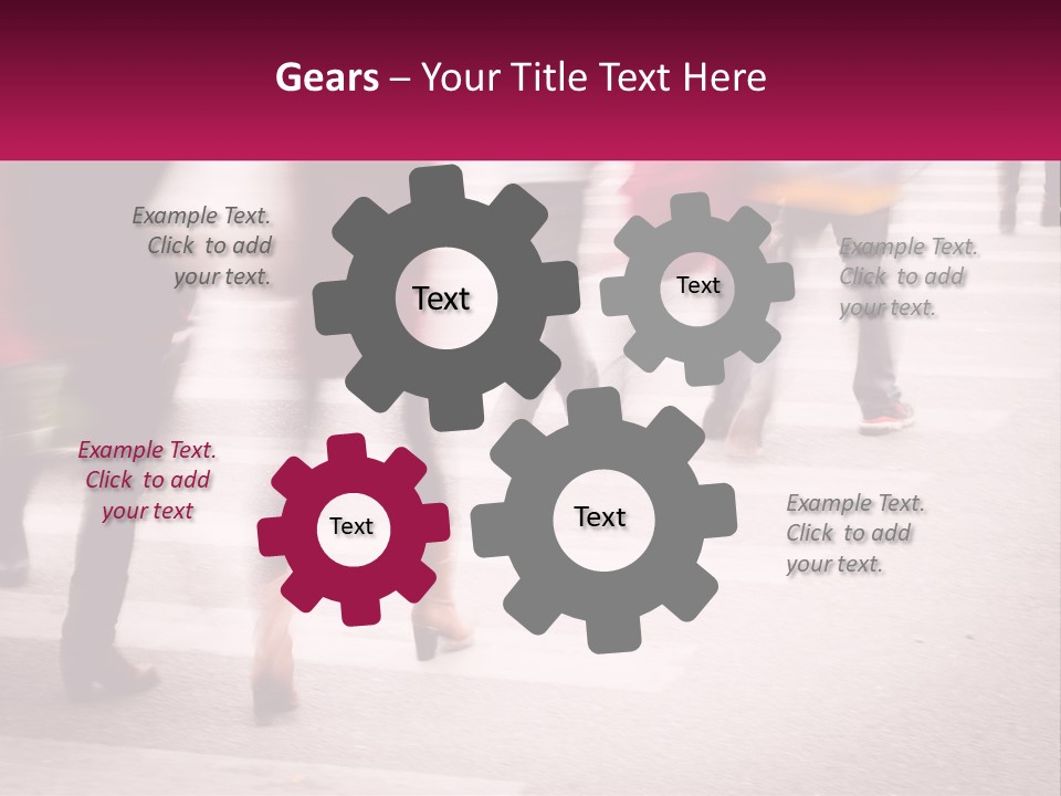A Group Of People Walking Across A Street PowerPoint Template