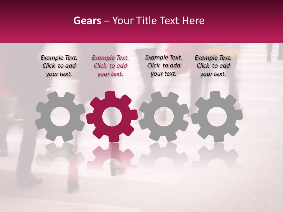 A Group Of People Walking Across A Street PowerPoint Template