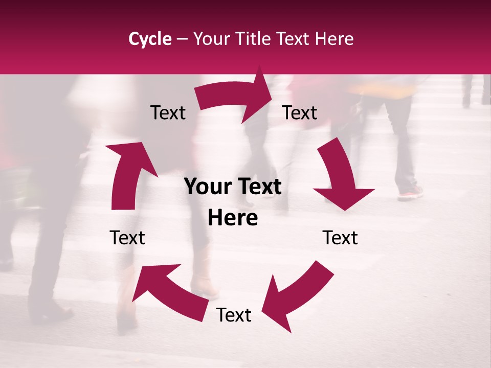 A Group Of People Walking Across A Street PowerPoint Template