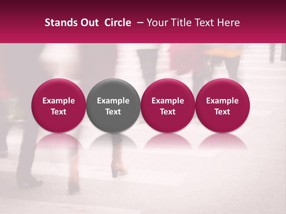 A Group Of People Walking Across A Street PowerPoint Template