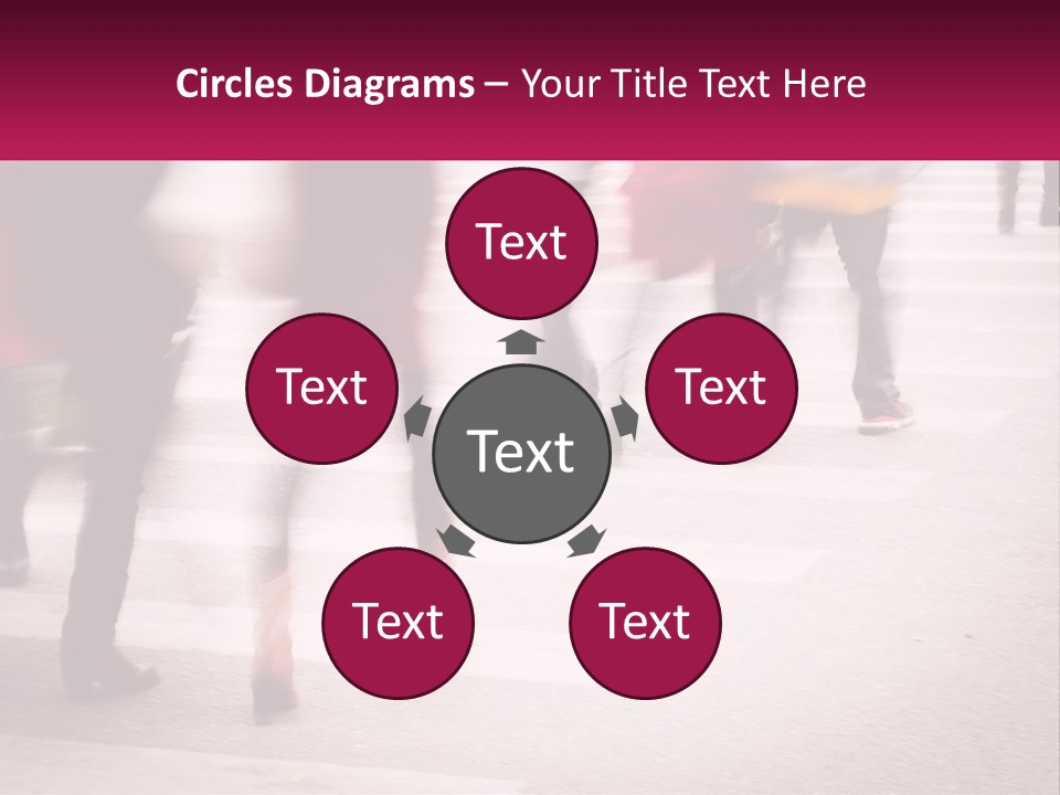 A Group Of People Walking Across A Street PowerPoint Template