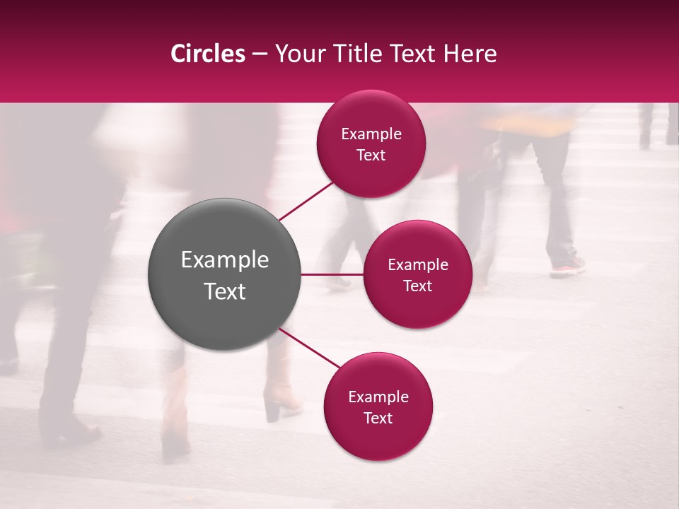 A Group Of People Walking Across A Street PowerPoint Template