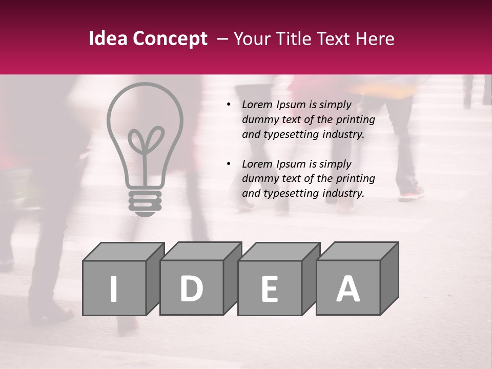 A Group Of People Walking Across A Street PowerPoint Template