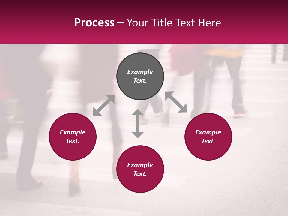 A Group Of People Walking Across A Street PowerPoint Template