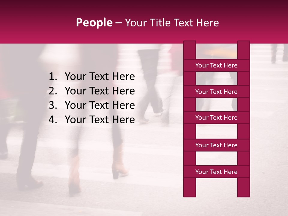 A Group Of People Walking Across A Street PowerPoint Template