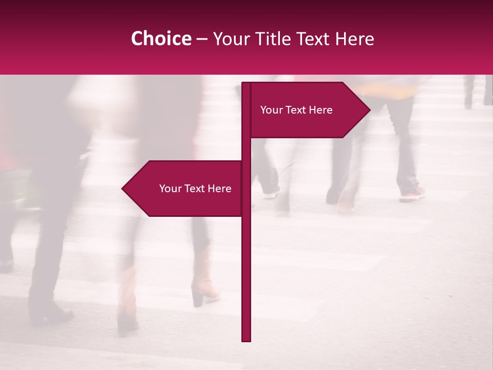 A Group Of People Walking Across A Street PowerPoint Template